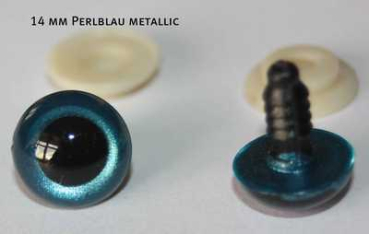 Preview: 1 Paar Sicherheitsaugen Perlblau metallic