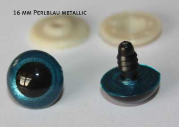 Preview: 1 Paar Sicherheitsaugen Perlblau metallic