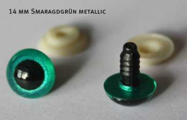 Preview: Sicherheitsaugen Smaragdgrün metallic 3