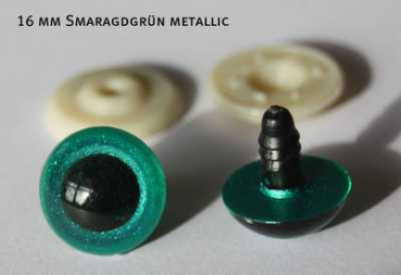 Preview: Sicherheitsaugen Smaragdgrün metallic 4