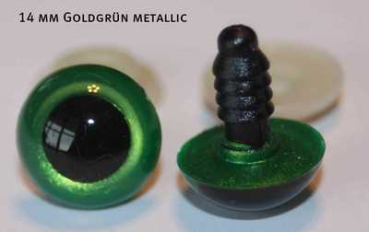 Preview: Sicherheitsaugen Goldgrün metallic 3