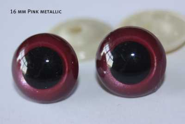 Preview: 1 Paar Sicherheitsaugen Pink metallic