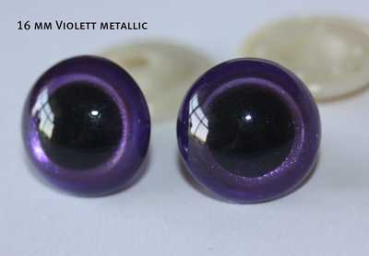Preview: 1 Paar Sicherheitsaugen Violett metallic
