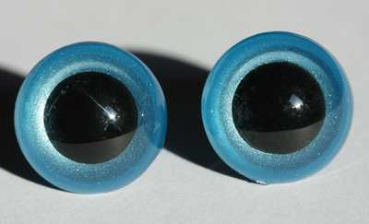 Preview: 1 Paar Sicherheitsaugen Hellblau metallic