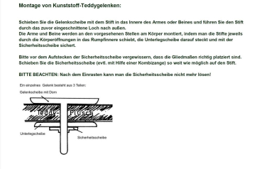 Preview: 30 mm Sicherheits-Gelenk Teddygelenk Gelenkscheiben weiß einzeln