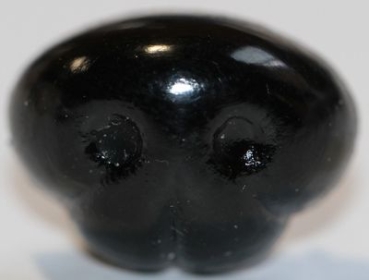 Sicherheitsnase 14 mm x 17 mm Hund hart schwarz glänzend mit Sicherheitsscheibe