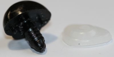 Sicherheitsnase 14 mm x 17 mm Hund hart schwarz glänzend mit Sicherheitsscheibe