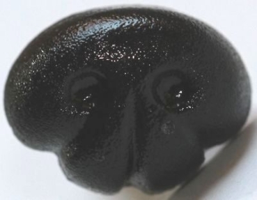 Sicherheitsnase 15 mm x 11 mm Hund hart schwarz glänzend mit Sicherheitsscheibe