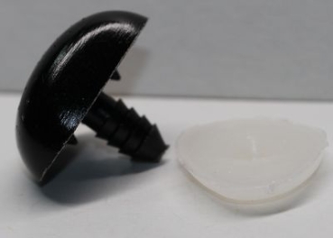 Sicherheitsnase 20 mm x 26 mm Hund hart schwarz mit Sicherheitsscheibe