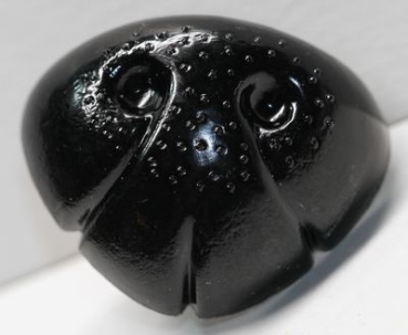 Sicherheitsnase 23 mm x 30 mm Hund hart schwarz mit Sicherheitsscheibe