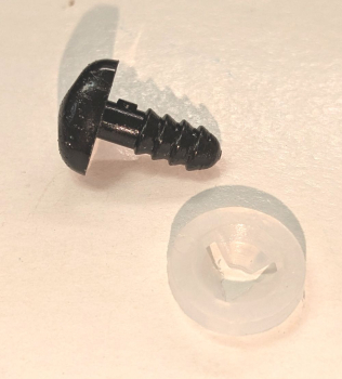 Preview: Sicherheitsnase 12 mm x 9 mm Hund hart schwarz mit Sicherheitsscheibe 2