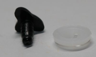 Sicherheitsnase 13 x 10 mm Fuchs hart schwarz mit Sicherheitsscheibe