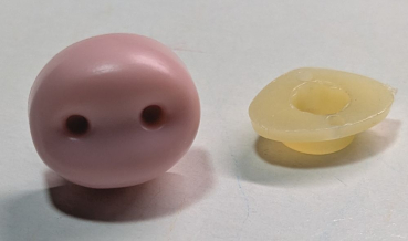 Sicherheitsnase 18,5 mm x 16 mm Schwein hart rosa mit Sicherheitsscheibe