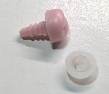 Preview: Sicherheitsnase 8 mm x 10 mm Schwein hart rosa mit Sicherheitsscheibe