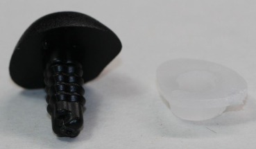 Sicherheitsnase 20 mm x 15 mm Wombat hart schwarz mit Sicherheitsscheibe