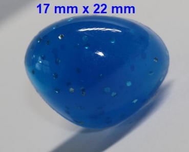 Sicherheitsnase dreieckig hart blau Glitter mit Sicherheitsscheibe