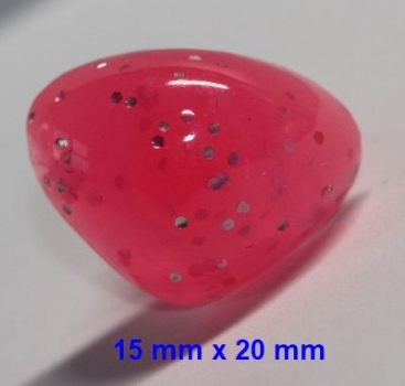 Sicherheitsnase dreieckig hart pink Glitter mit Sicherheitsscheibe