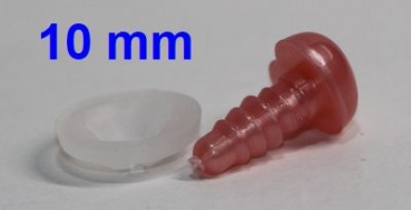 Sicherheitsnase Herz hart Perlpink glänzend mit Sicherheitsscheibe
