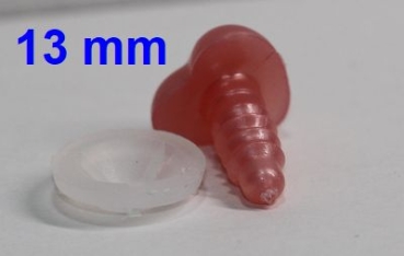 Sicherheitsnase Herz hart Perlpink glänzend mit Sicherheitsscheibe
