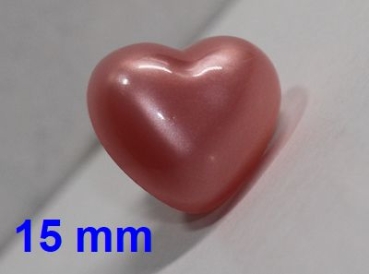 Sicherheitsnase Herz hart Perlpink glänzend mit Sicherheitsscheibe