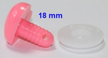 Sicherheitsnase Herz hart hellpink glänzend mit Sicherheitsscheibe