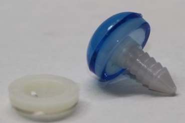 Sicherheitsnase 14 mm rund Blau halbtransparent mit Sicherheitsscheibe