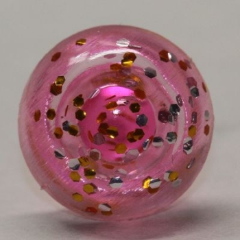 Sicherheitsnase 14 mm rund Rosa Glitter transparent mit Sicherheitsscheibe