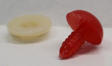 Sicherheitsnase 14 mm rund Rot mit Sicherheitsscheibe