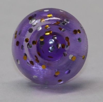 Sicherheitsnase 14 mm rund Violett Glitter transparent mit Sicherheitsscheibe