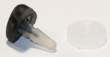 Preview: Sicherheitsnase 18 mm x 12 mm Katze Soft schwarz Softnase mit Sicherheitsscheibe