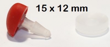 Preview: Sicherheitsnase dreieckig Soft rot Softnase mit Sicherheitsscheibe