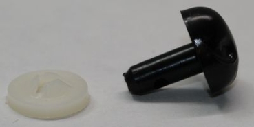 1 Stück Nase Hund / Bär zum Einkleben 14 mm x 15 mm schwarz