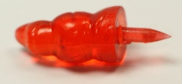 1 Stück Nase Möhre zum Einkleben 12 mm x 23 mm rot transparent für Schneemann