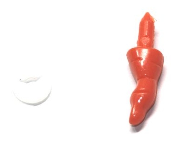 Preview: 1 Stück Nase Möhre zum Einkleben 8 mm x 18 mm hellrot für Schneemann