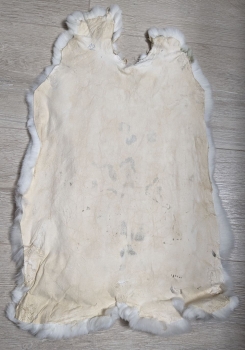 Kaninchenfell Rexkanin weiß mit braunen Flecken Nr. 12