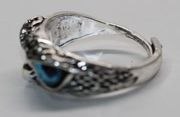 Ring Greifvogel silbern blau