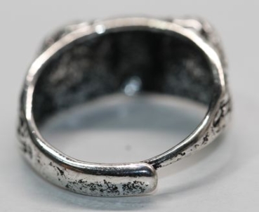 Ring Greifvogel silbern grün
