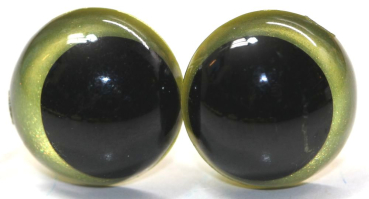 1 Paar Sicherheitsaugen 12 mm Lemon irisierend metallic Schielaugen