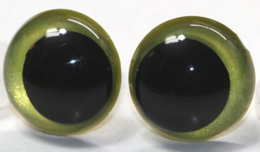 1 Paar Sicherheitsaugen 14 mm Lemon irisierend metallic Schielaugen