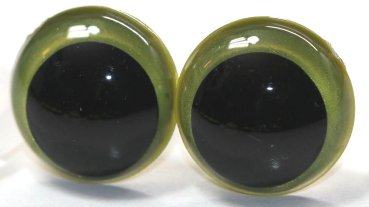 1 Paar Sicherheitsaugen 16 mm Lemon irisierend metallic Schielaugen