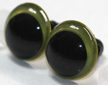 Preview: 1 Paar Sicherheitsaugen 16 mm Lemon irisierend metallic Schielaugen