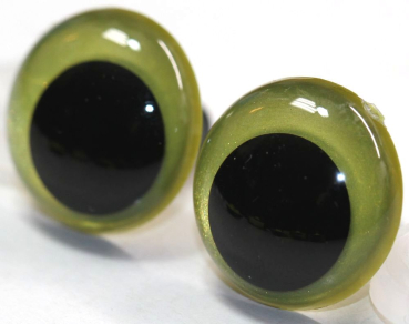 Preview: 1 Paar Sicherheitsaugen 20 mm Lemon irisierend metallic Schielaugen