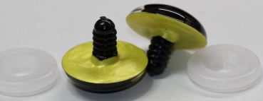 Preview: 1 Paar Sicherheitsaugen 28 mm Lemon irisierend metallic Schielaugen