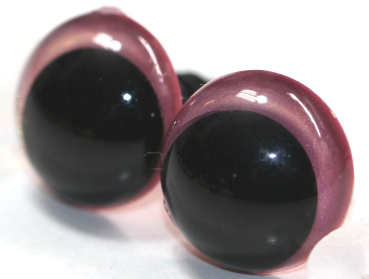 Preview: 1 Paar Sicherheitsaugen 12 mm Neon Pink irisierend metallic Schielaugen