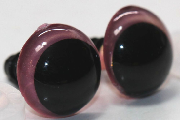 Preview: 1 Paar Sicherheitsaugen 12 mm Neon Pink irisierend metallic Schielaugen