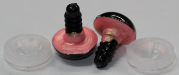 Preview: 1 Paar Sicherheitsaugen 12 mm Neon Pink irisierend metallic Schielaugen