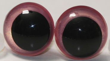 1 Paar Sicherheitsaugen 14 mm Neon Pink irisierend metallic Schielaugen