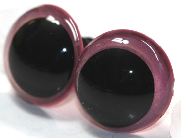 Preview: 1 Paar Sicherheitsaugen 16 mm Neon Pink irisierend metallic Schielaugen