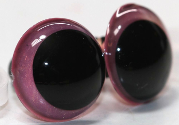 Preview: 1 Paar Sicherheitsaugen 16 mm Neon Pink irisierend metallic Schielaugen