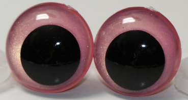 1 Paar Sicherheitsaugen 20 mm Neon Pink irisierend metallic Schielaugen
